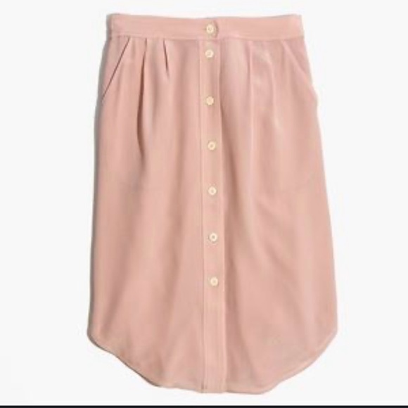 Madewell Beige Button-Down Midi Skirt - Picture 2 of 7